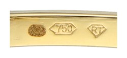 18K Bicolor gouden bangle armband bezet met ca. 2.80 ct. diamant.