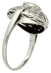 10K BWG witgouden Art Deco ring bezet met ca. 1.95 ct. diamant.