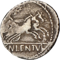 Roman Republic. Cn. Cornelius Lentulus Clodianus. Denarius. ND (88 BC).