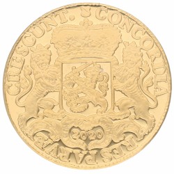 Nederland. Officiële herslag: Gouden Dukaton 2 Ounce - Royal Delft editie. 2020.