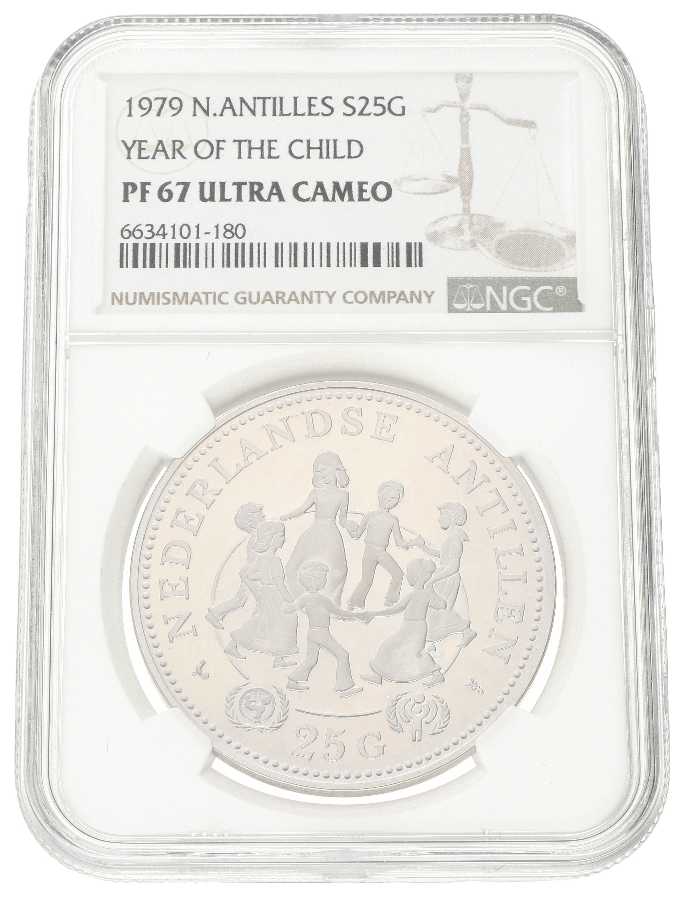 No reserve - Netherlands Antilles. Juliana. 25 Gulden - Year of the Child. 1979.