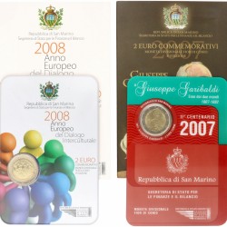 San Marino. Lot (2). 2 Euro in blister. 2007 and 2008.