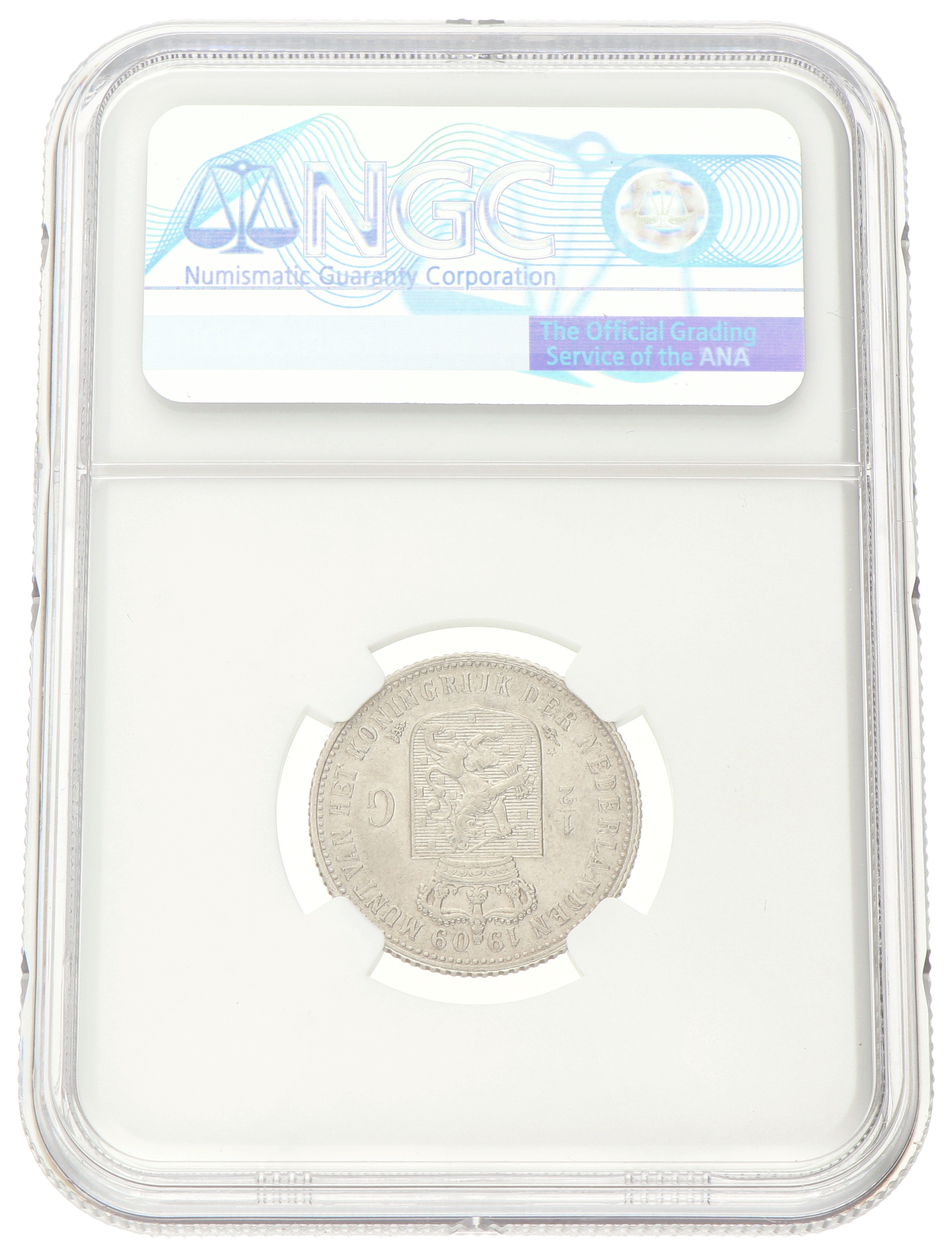 No reserve - ½ Gulden. Wilhelmina. 1909. AU details.