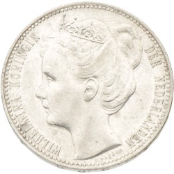 No reserve - 1 Gulden. Wilhelmina. 1901. AU details.
