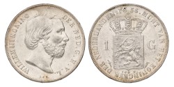 No reserve - 1 Gulden. Willem III. 1856. AU details.