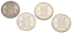 No reserve - Lot (4) 2½ Gulden. Willem III. 1867 - 69 - 72 - 73. VF - XF.