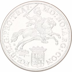 Nederland. Officiële herslag: Dukaton "Zilveren Rijder" 2 Ounce - Royal Delft editie. 2020.