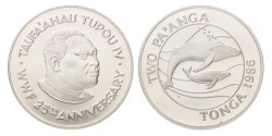 No reserve - Tonga. 2 Pa'anga - World Wildlife Fund. 1986.