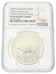 No reserve - Sierra Leone. 10 Leones - World Wildlife Fund. 1987.