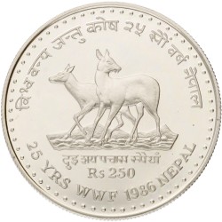 No reserve - Nepal. 250 Rupees - World Wildlife Fund. 1986.