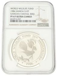 No reserve - Samoa. 10 Dollar - World Wildlife Fund. 1986.