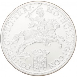 Nederland. Officiële herslag: Dukaton "Zilveren Rijder" 2 Ounce - Royal Delft editie. 2020.