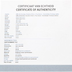Nederland. Officiële herslag: Dukaton "Zilveren Rijder" 2 Ounce - Royal Delft editie. 2020.