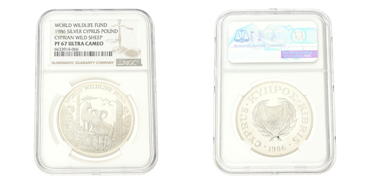 No reserve - Cyprus. 1 Pound - World Wildlife Fund. 1986.