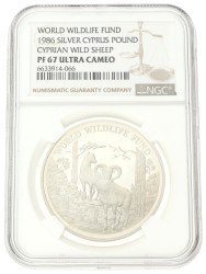 No reserve - Cyprus. 1 Pound - World Wildlife Fund. 1986.