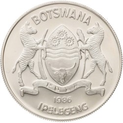 No reserve - Botswana. 2 Pula - World Wildlife Fund. 1986.