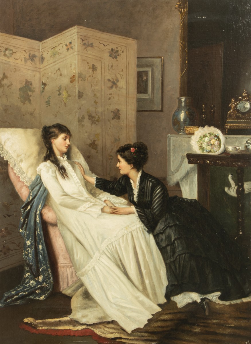 Gustave Léonard de Jonghe (Kortrijk 1829 - 1895 Antwerpen), - toegeschreven aan, Het herstel.
