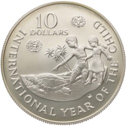 No reserve - Cayman Islands. 10 Dollars - Year of the Child. 1982.