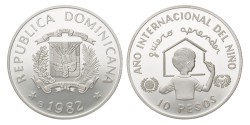 No reserve - Dominican Republic. 10 Pesos - Year of the Child. 1982.