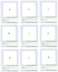No reserve - Lot van negen gecertificeerde natuurlijke smaragden tussen de 0.38 en 1.60 ct.