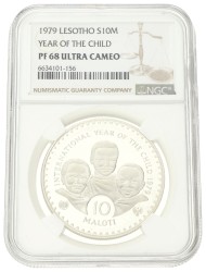 No reserve - Lesotho. 10 Maloti - Year of the Child. 1979.