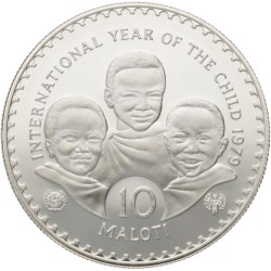 No reserve - Lesotho. 10 Maloti - Year of the Child. 1979.