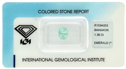 No reserve - Lot van vijf gecertificeerde natuurlijke smaragden tussen de 1.23 en 1.36 ct.