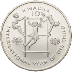 No reserve - Zambia. 10 Kwacha - Year of the Child. 1980.