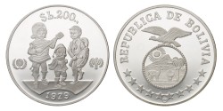 Bolivia. 200 Pesos Bolivianos - Year of the Child. 1979. PF 68 ULTRA CAMEO.