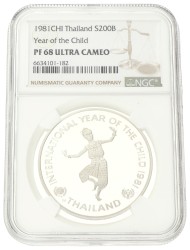 No reserve - Thailand. Bhumibol Adulyadej (Rama IX). 200 Baht - Year of the Child. 1981.