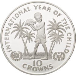 No reserve - Turks and Caicos islands. Elizabeth II. 10 Crowns - Year of the Child. 1982.