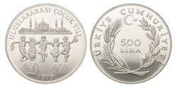 No reserve - Turkey. 500 Lira - Year of the Child. 1979.