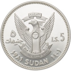 No reserve - Sudan. 5 Pounds - Year of the Child. 1981.