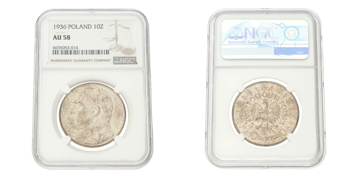 No reserve - Poland. 10 Złotych - Józef Piłsudski. 1936.