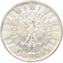 No reserve - Poland. 10 Złotych - Józef Piłsudski. 1936.