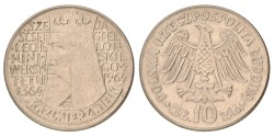 No reserve - Poland. 10 Złotych - Kazimierz Wielki. 1964 - Legends incuse.