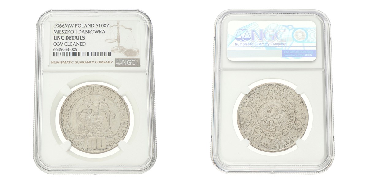 No reserve - Poland. 100 Złotych - Polish Millennium. 1966 MW.