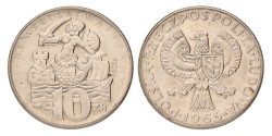 No reserve - Poland. 10 Złotych - PROBA, 700th Anniversary of Warsaw. 1965 MW.