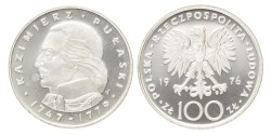 No reserve - Poland. 100 Złotych - Kazimierz Pułaski. 1976 MW.