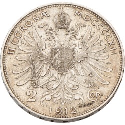 No reserve - Austria. Franz Joseph I. 2 Corona. 1912.