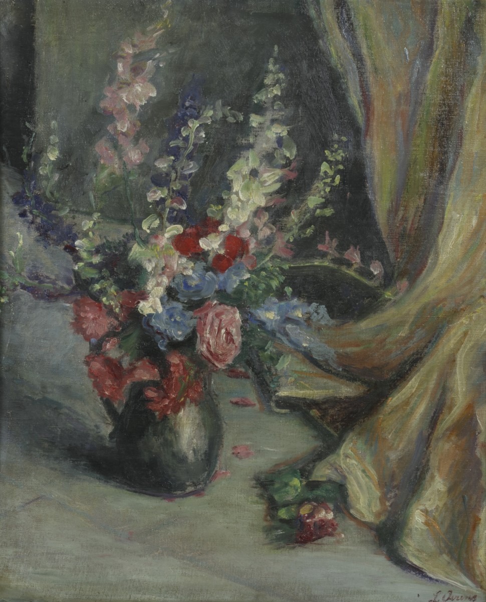 Hollandse School, 20e eeuw. Een stilleven van bloemen op een vaas.
