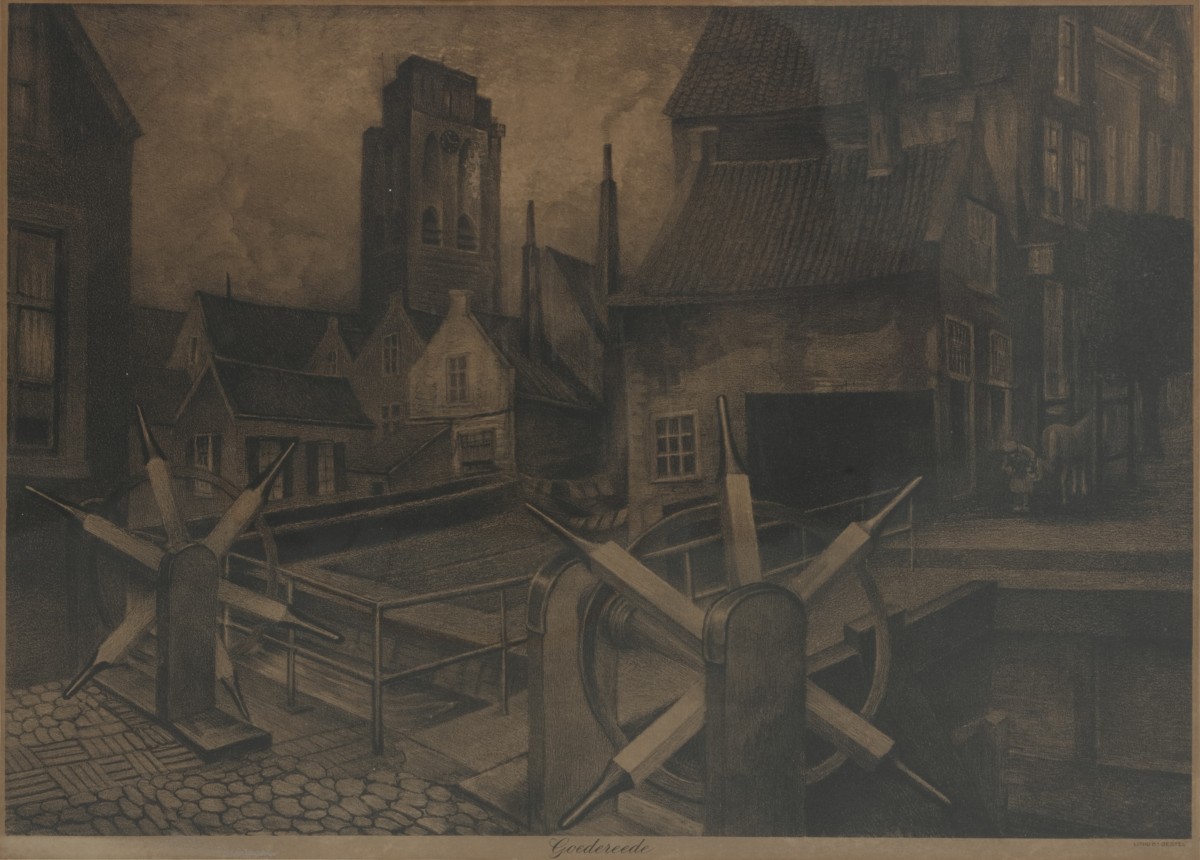 Naar Leo Gestel (Woerden 1881 - 1941 Hilversum), De Sluis bij Goederede.
