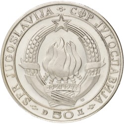 No reserve - Yugoslavia. 50 Dinara - 25th Anniversary of Republic. 1968 NI.