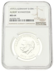 No reserve - Germany. DDR. 10 Mark - Albert Schweitzer. 1975.