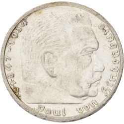 No reserve - Germany. Third Reich. 5 Reichsmark - Paul von Hindenburg. 1938 J.