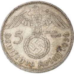 No reserve - Germany. Third Reich. 5 Reichsmark - Paul von Hindenburg. 1936 J.