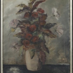 Belgische School, 20e eeuw. Een stilleven van bloemen op een vaas.