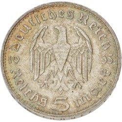 No reserve - Germany. Third Reich. 5 Reichsmark - Paul von Hindenburg. 1935 D.