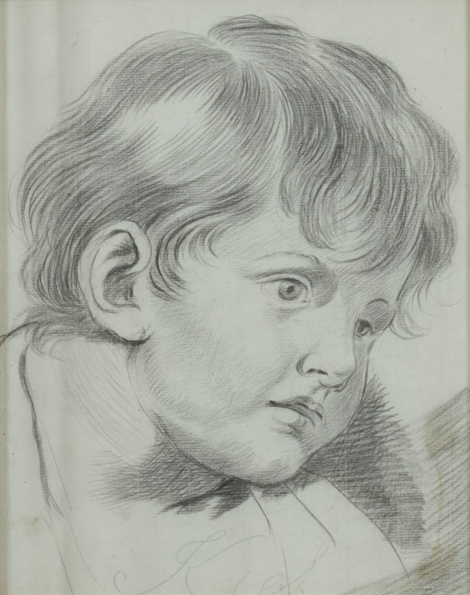 navolger van J-B Greuze , Portret van een jongetje.