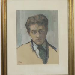 E. Féront, 19e/20e eeuw, Portret van een jongeman, mogelijk zelfportret.